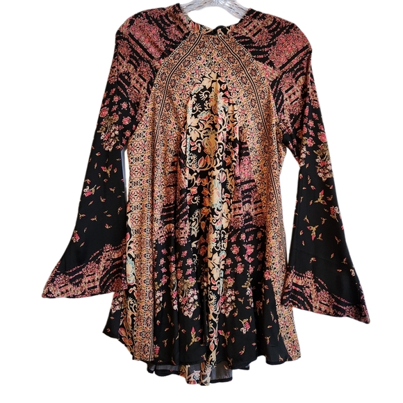 Free People Stevie Printed Tunic | Black Combo | Women's Size XS OB1252142 - Picture 3 of 13